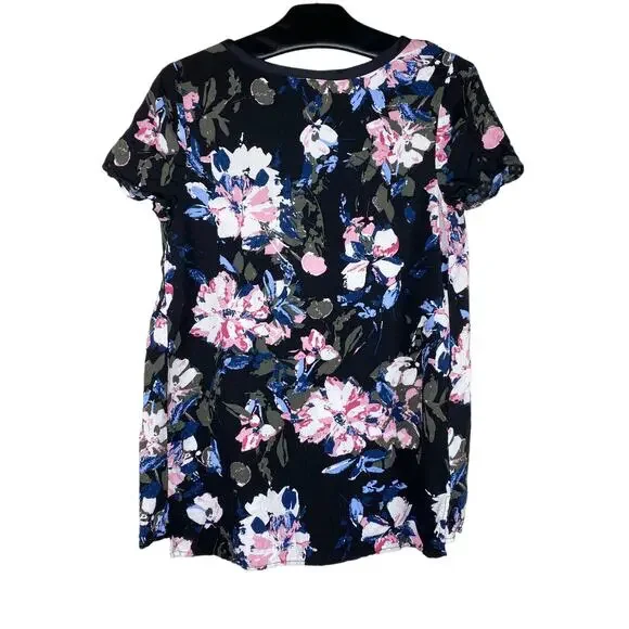 Isabel Maternity by Ingrid & Isabel Floral Print Short Sleeve Shirt Small - Picture 2 of 9